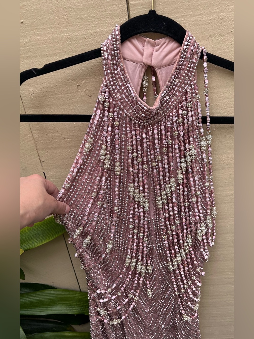 Sherri Hill Rose Gold Beaded Mini Dress prom 
Halter Cocktail Size 4 - Picture 5 of 17